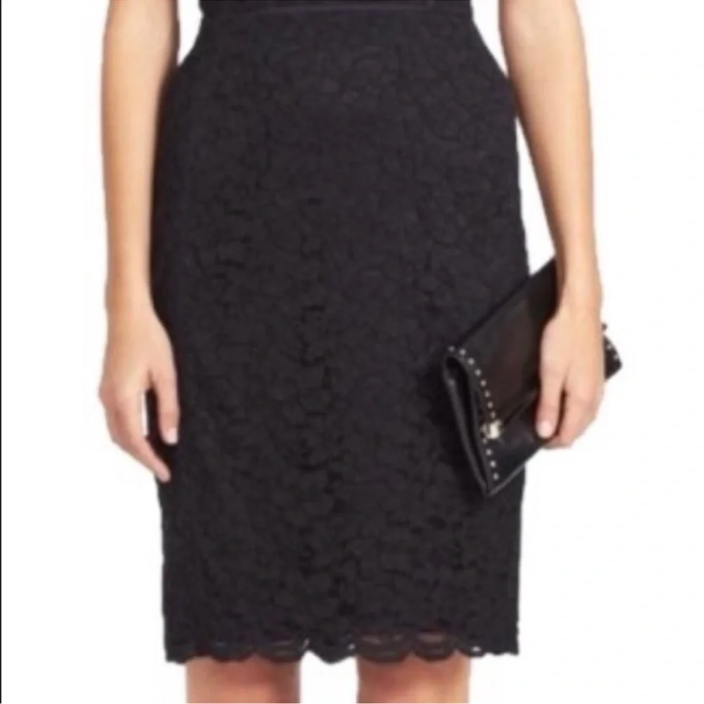 Diane von Furstenberg DVF Black Lace‎ Corset Dress Strapless mini cocktail 14 12